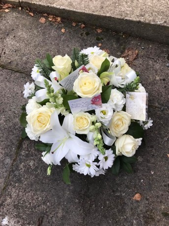 White sympathy Posy