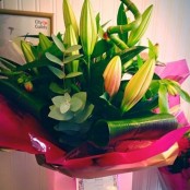 Lily and Foliage Handtie